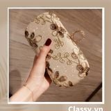  [GIAO HÀNG 7-23036 NGÀY]  Clutch cầm tay xỏ ngón thêu hoa thanh lịch trang nhã dành cho tiệc tối, mặc áo dài, dự sự kiện T158 