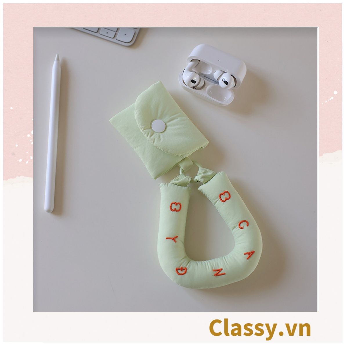  [GIAO HÀNG 7-25 NGÀY] Túi đựng tai nghe bằng cotton đầy màu sắc mới Classy thích hợp cho hộp bảo vệ tai nghe Airpods các loại T1765 