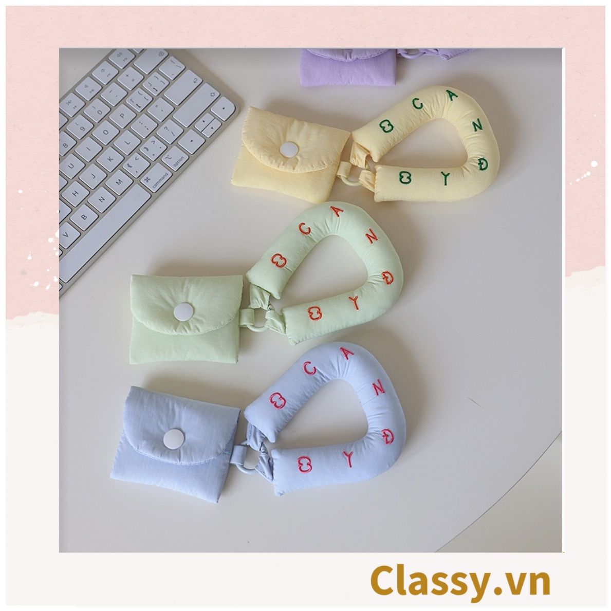  [GIAO HÀNG 7-25 NGÀY] Túi đựng tai nghe bằng cotton đầy màu sắc mới Classy thích hợp cho hộp bảo vệ tai nghe Airpods các loại T1765 