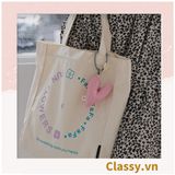  Classy Móc khóa đeo túi, ba lô hình trái tim metalic, móc khóa điện thoại, balo, ví T1766 