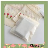  [GIAO HÀNG 7-25 NGÀY] Túi zip họa tiết hoa đứng đựng phụ kiện quà tặng túi trong suốt tiện lợi T1804 