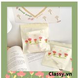  [GIAO HÀNG 7-25 NGÀY] Túi zip họa tiết hoa đứng đựng phụ kiện quà tặng túi trong suốt tiện lợi T1804 