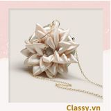  [GIAO HÀNG 7-25 NGÀY]  Cốp dự tiệc, Clutch cầm tay, Túi xách nữ đi tiệc Vintage Cánh hoa Lụa satin Hồng be tinh tế phù hợp dự tiệc, mặc áo dài, hẹn hò tối T199 