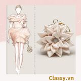  [GIAO HÀNG 7-25 NGÀY]  Cốp dự tiệc, Clutch cầm tay, Túi xách nữ đi tiệc Vintage Cánh hoa Lụa satin Hồng be tinh tế phù hợp dự tiệc, mặc áo dài, hẹn hò tối T199 