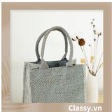  [GIAO HÀNG 7-25 NGÀY]  Túi Đay Trơn Retro hình trụ đứng, Kiểu dáng Vintage - Sản phẩm thân thiện với Môi trường T239 