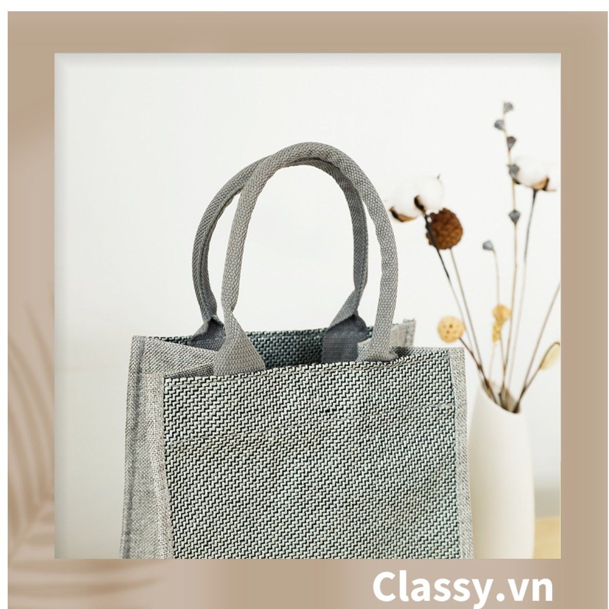  [GIAO HÀNG 7-25 NGÀY]  Túi Đay Trơn Retro hình trụ đứng, Kiểu dáng Vintage - Sản phẩm thân thiện với Môi trường T239 