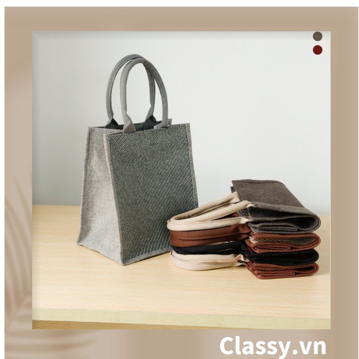  [GIAO HÀNG 7-25 NGÀY]  Túi Đay Trơn Retro hình trụ đứng, Kiểu dáng Vintage - Sản phẩm thân thiện với Môi trường T239 