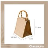  [GIAO HÀNG 7-25 NGÀY]  Túi Đay Trơn Retro hình trụ đứng, Kiểu dáng Vintage - Sản phẩm thân thiện với Môi trường T239 