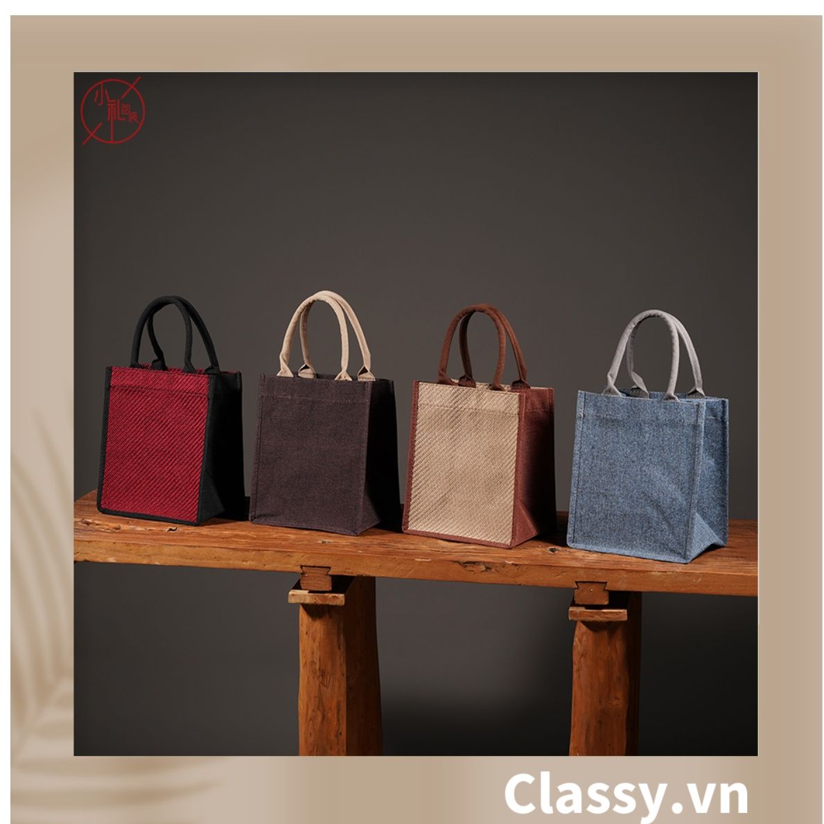  [GIAO HÀNG 7-25 NGÀY]  Túi Đay Trơn Retro hình trụ đứng, Kiểu dáng Vintage - Sản phẩm thân thiện với Môi trường T239 