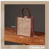  [GIAO HÀNG 7-25 NGÀY]  Túi Đay Trơn Retro hình trụ đứng, Kiểu dáng Vintage - Sản phẩm thân thiện với Môi trường T239 