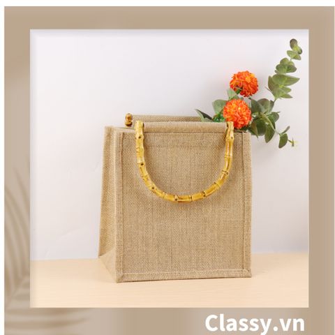  [GIAO HÀNG 7-25 NGÀY]  Túi Đay Trơn Retro hình trụ đứng, Kiểu dáng Vintage - Sản phẩm thân thiện với Môi trường T239 