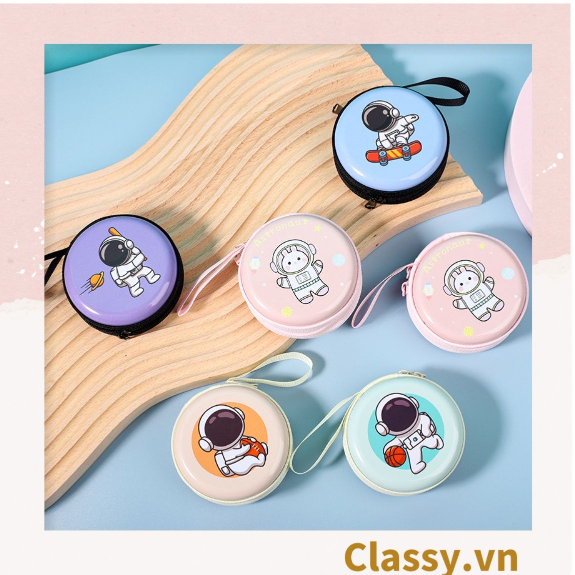  [GIAO HÀNG 7-25 NGÀY]  Túi hộp bằng thiếc Đựng Cáp Sạc Tai Nghe Hình Tròn họa tiết Hoạt HÌnh Siêu Tiện Dụng Kích thước: 7cm x 3cm T260 