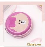  [GIAO HÀNG 7-25 NGÀY]  Túi hộp bằng thiếc Đựng Cáp Sạc Tai Nghe Hình Tròn họa tiết Hoạt HÌnh Siêu Tiện Dụng Kích thước: 7cm x 3cm T260 