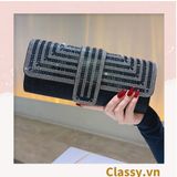  Clutch đi tiệc - Ví cầm tay đính sequin đi tiệc cao cấp có nắp gập T271 