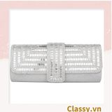  [GIAO HÀNG 7-23489 NGÀY]  Clutch đi tiệc - Ví cầm tay đính sequin đi tiệc cao cấp có nắp gập T271 