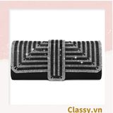  Clutch đi tiệc - Ví cầm tay đính sequin đi tiệc cao cấp có nắp gập T271 