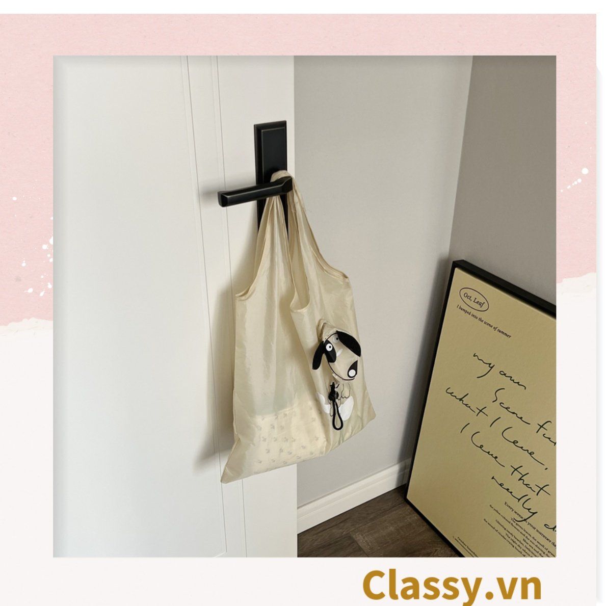  [GIAO HÀNG 7-25 NGÀY]  COMBO 20 Túi dù gấp gọn, hình chú cún dễ thương. Thân thiện môi trường [T280] 