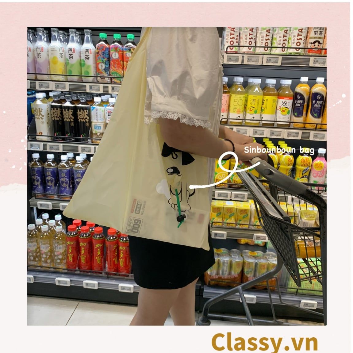  [GIAO HÀNG 7-25 NGÀY]  COMBO 20 Túi dù gấp gọn, hình chú cún dễ thương. Thân thiện môi trường [T280] 