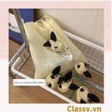  [GIAO HÀNG 7-25 NGÀY]  COMBO 20 Túi dù gấp gọn, hình chú cún dễ thương. Thân thiện môi trường [T280] 