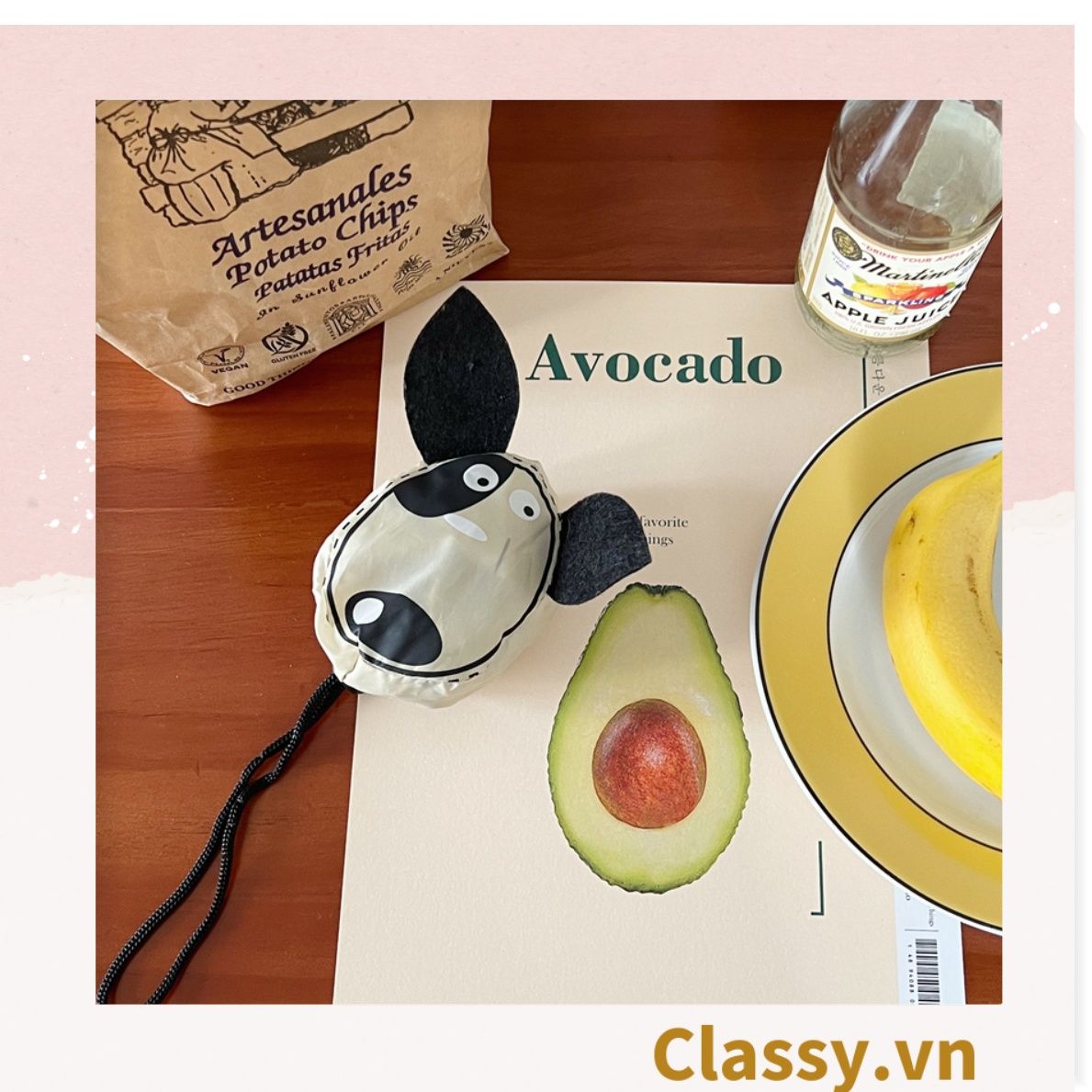  [GIAO HÀNG 7-25 NGÀY]  COMBO 20 Túi dù gấp gọn, hình chú cún dễ thương. Thân thiện môi trường [T280] 