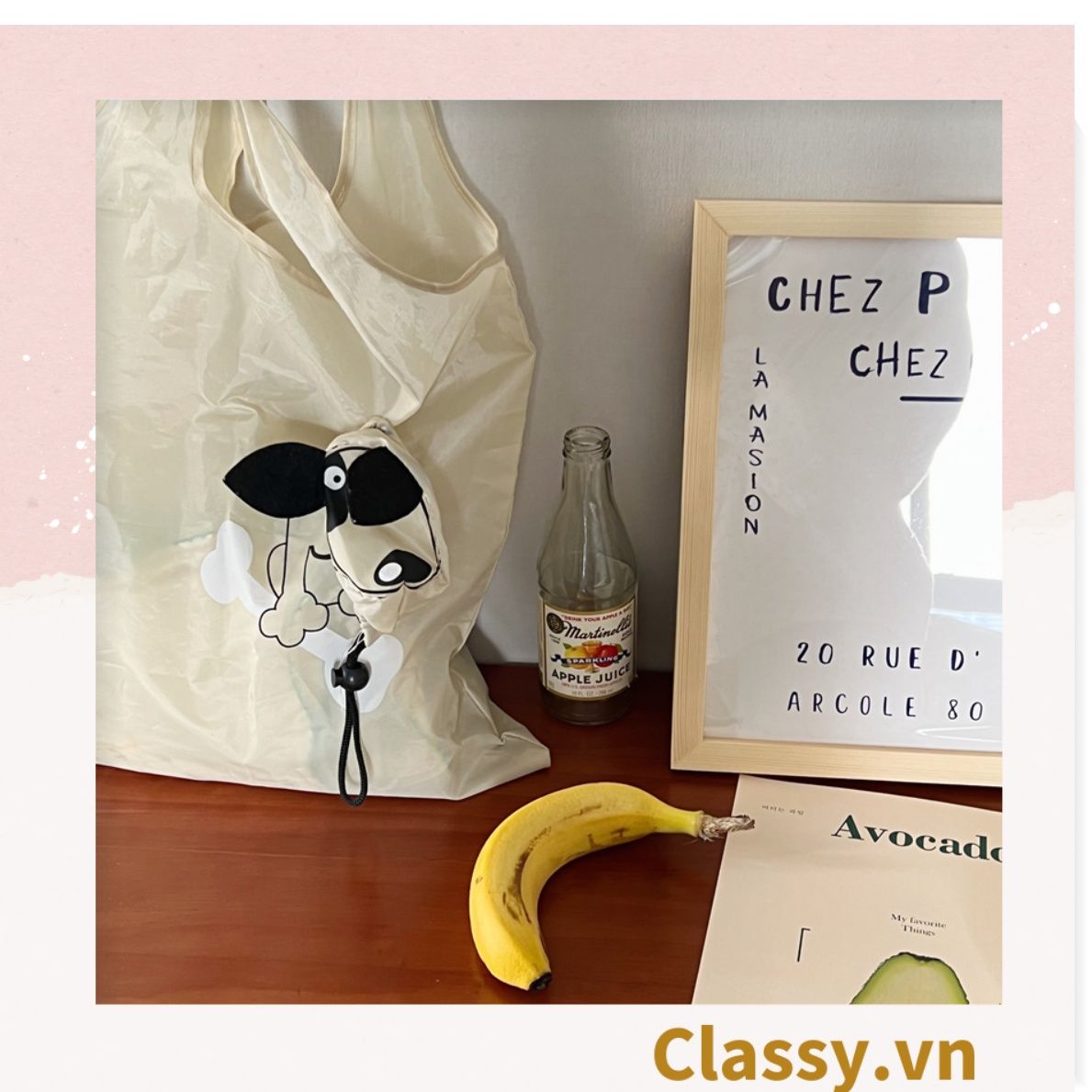  [GIAO HÀNG 7-25 NGÀY]  COMBO 20 Túi dù gấp gọn, hình chú cún dễ thương. Thân thiện môi trường [T280] 