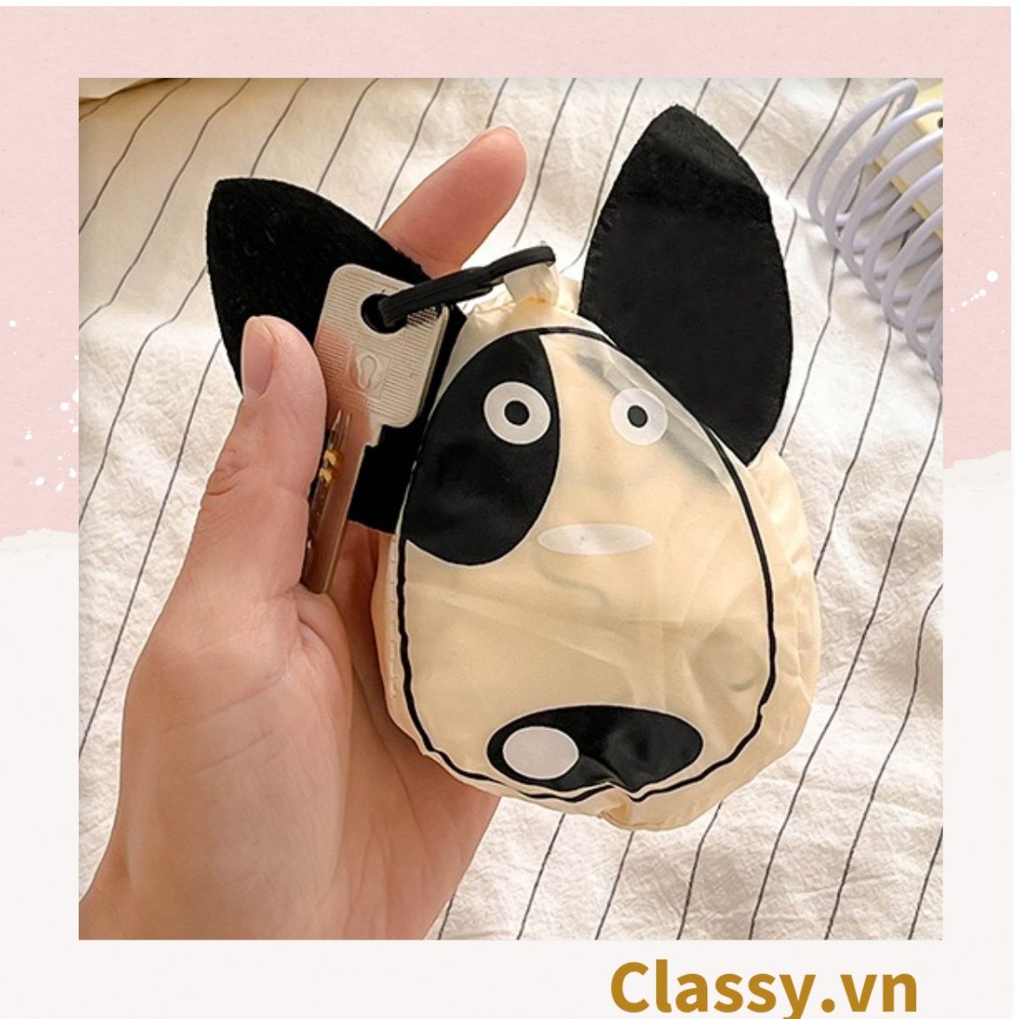  [GIAO HÀNG 7-25 NGÀY]  COMBO 20 Túi dù gấp gọn, hình chú cún dễ thương. Thân thiện môi trường [T280] 