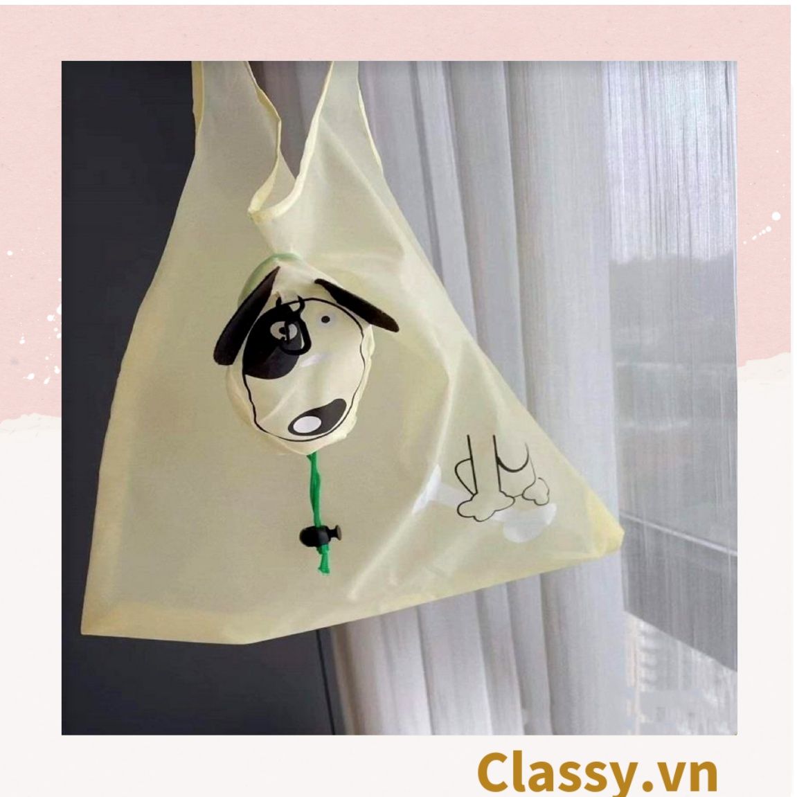  [GIAO HÀNG 7-25 NGÀY]  COMBO 20 Túi dù gấp gọn, hình chú cún dễ thương. Thân thiện môi trường [T280] 