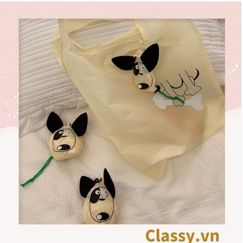 [GIAO HÀNG 7-25 NGÀY]  COMBO 20 Túi dù gấp gọn, hình chú cún dễ thương. Thân thiện môi trường [T280] 