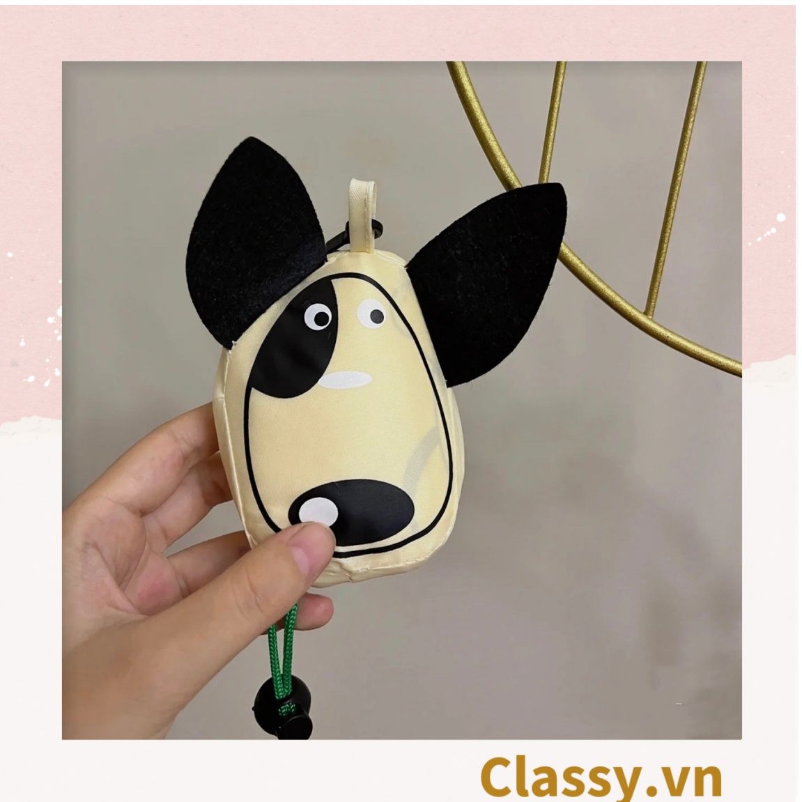  [GIAO HÀNG 7-25 NGÀY]  COMBO 20 Túi dù gấp gọn, hình chú cún dễ thương. Thân thiện môi trường [T280] 