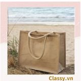  Túi Đay Trơn Retro Quai Đay, Kiểu dáng Vintage, Kích thước 36 * 15 * 28 CM - Sản phẩm thân thiện với Môi trường T310 