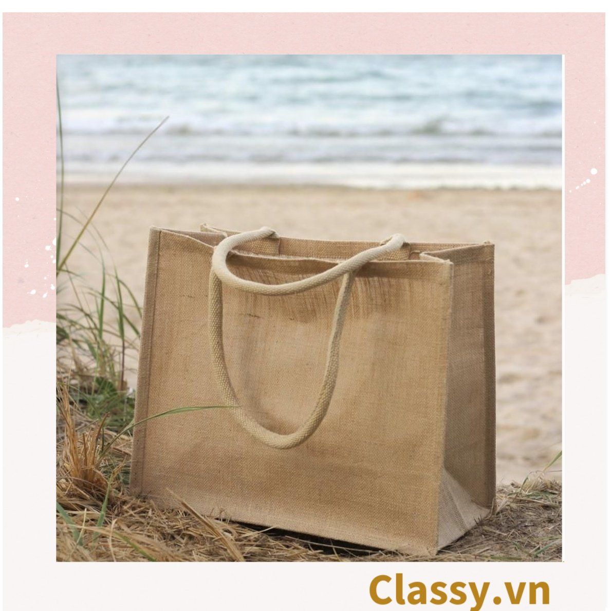  Túi Đay Trơn Retro Quai Đay, Kiểu dáng Vintage, Kích thước 36 * 15 * 28 CM - Sản phẩm thân thiện với Môi trường T310 