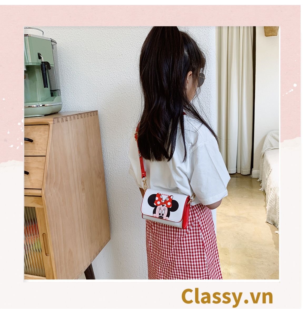  [GIAO HÀNG 7-16691 NGÀY]  Túi mini hình vuông nhiều màu họa tiết hoạt hình Disney siêu dễ thương T584 