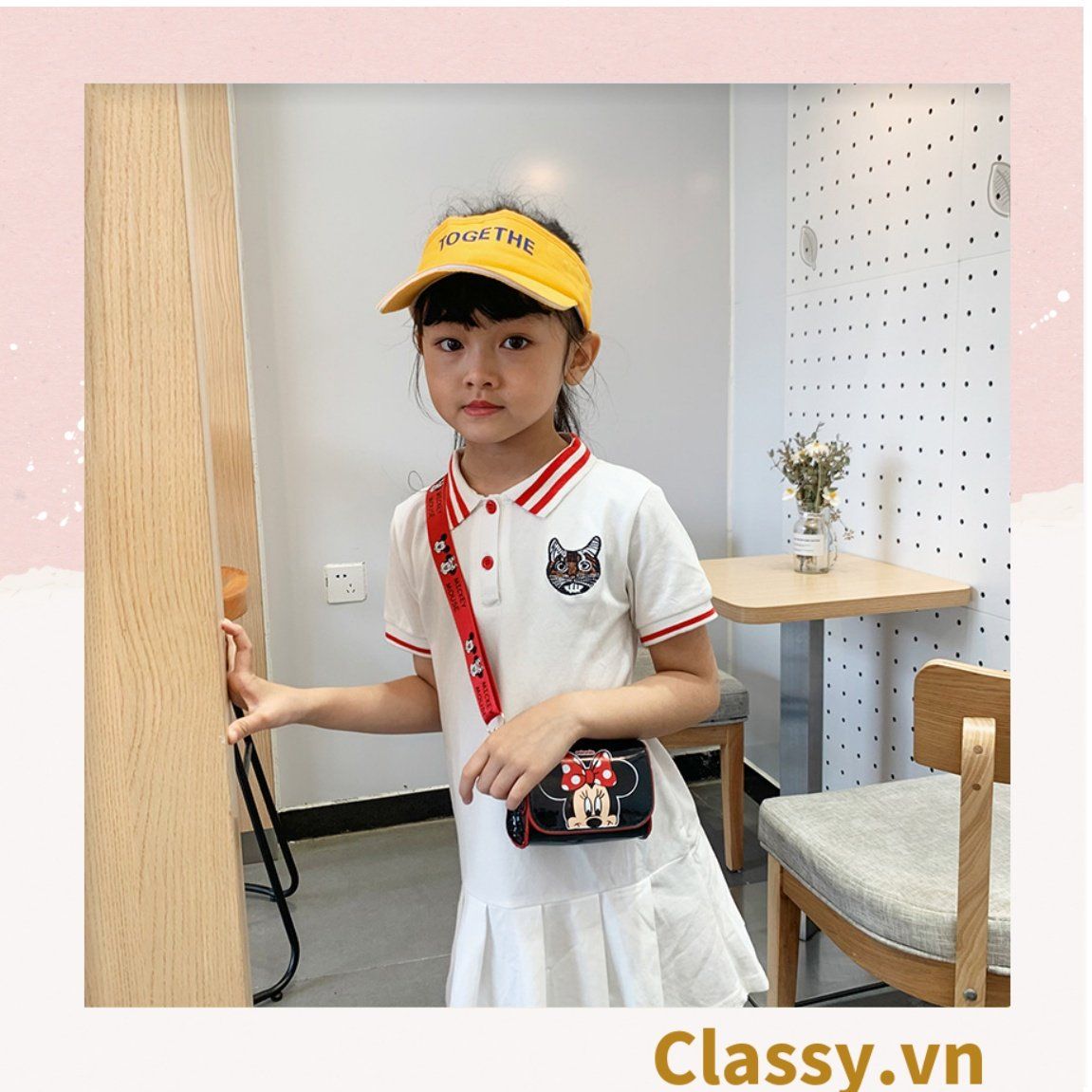  [GIAO HÀNG 7-16691 NGÀY]  Túi mini hình vuông nhiều màu họa tiết hoạt hình Disney siêu dễ thương T584 