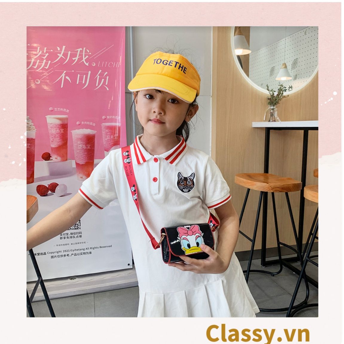  [GIAO HÀNG 7-16691 NGÀY]  Túi mini hình vuông nhiều màu họa tiết hoạt hình Disney siêu dễ thương T584 