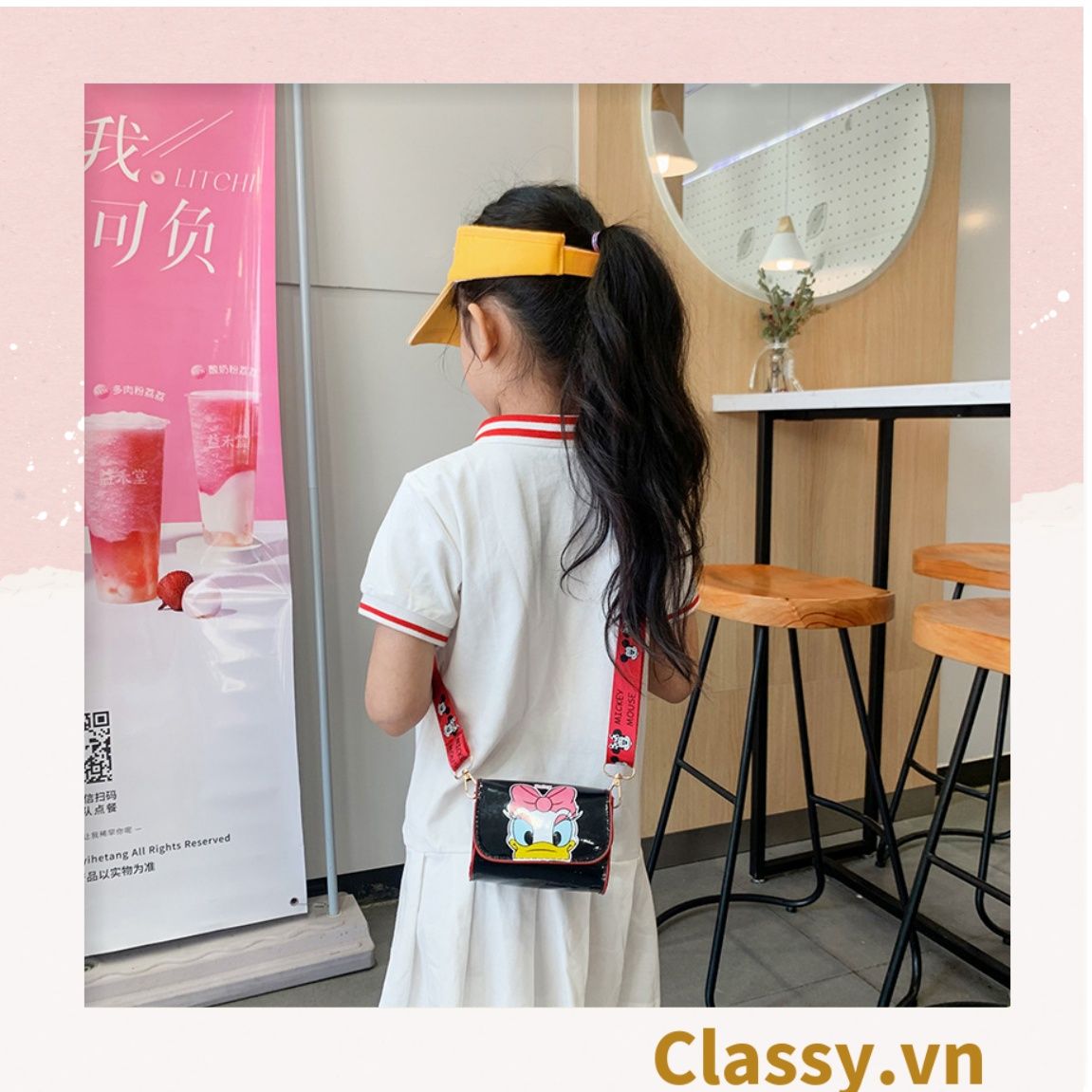  [GIAO HÀNG 7-16691 NGÀY]  Túi mini hình vuông nhiều màu họa tiết hoạt hình Disney siêu dễ thương T584 