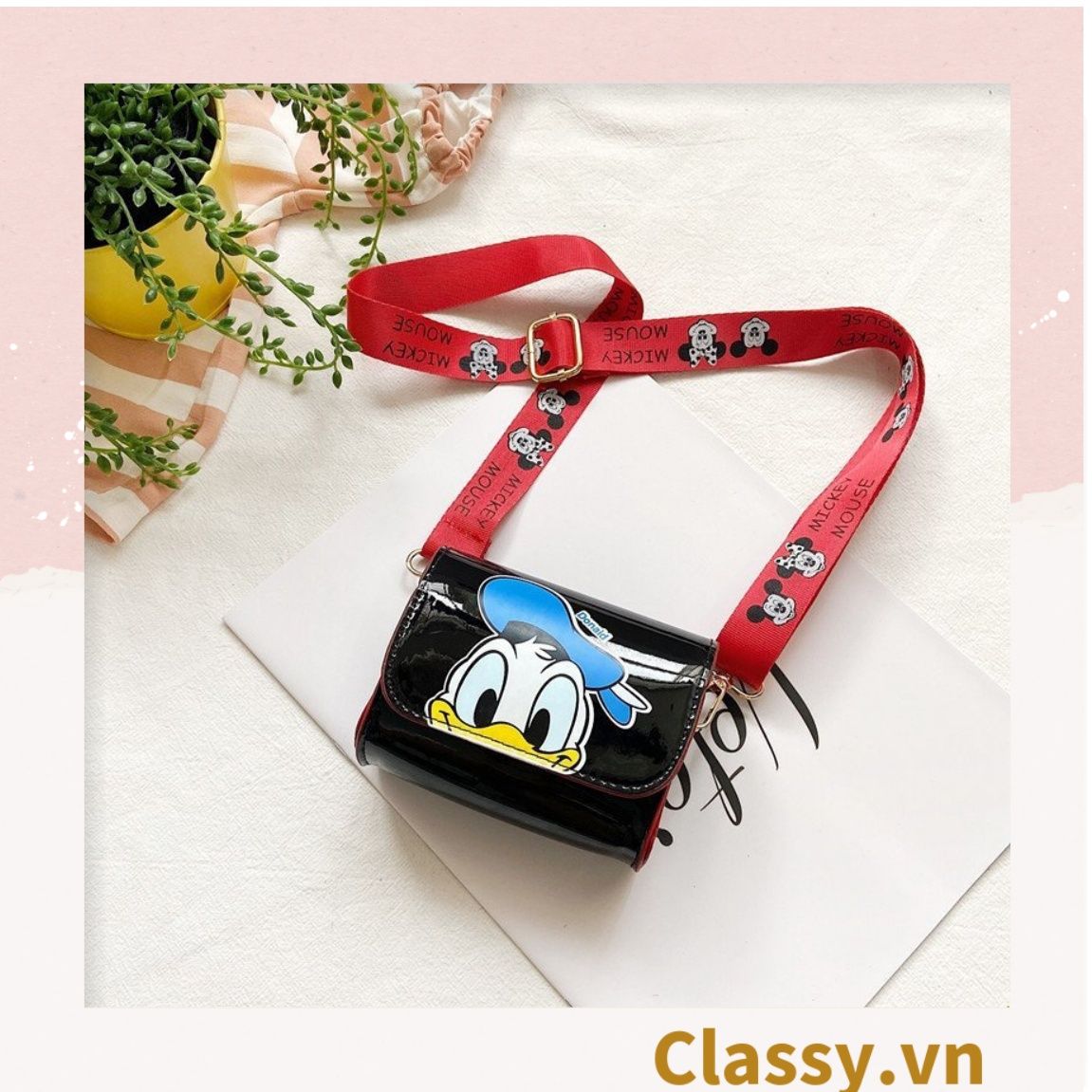  [GIAO HÀNG 7-16691 NGÀY]  Túi mini hình vuông nhiều màu họa tiết hoạt hình Disney siêu dễ thương T584 