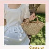  [GIAO HÀNG 7-25 NGÀY] T960 Túi cỏ bàng hình quai xách xách tay đi chơi, đi biển, dạo phố kiểu mới, 2 kích cỡ lựa chọn 