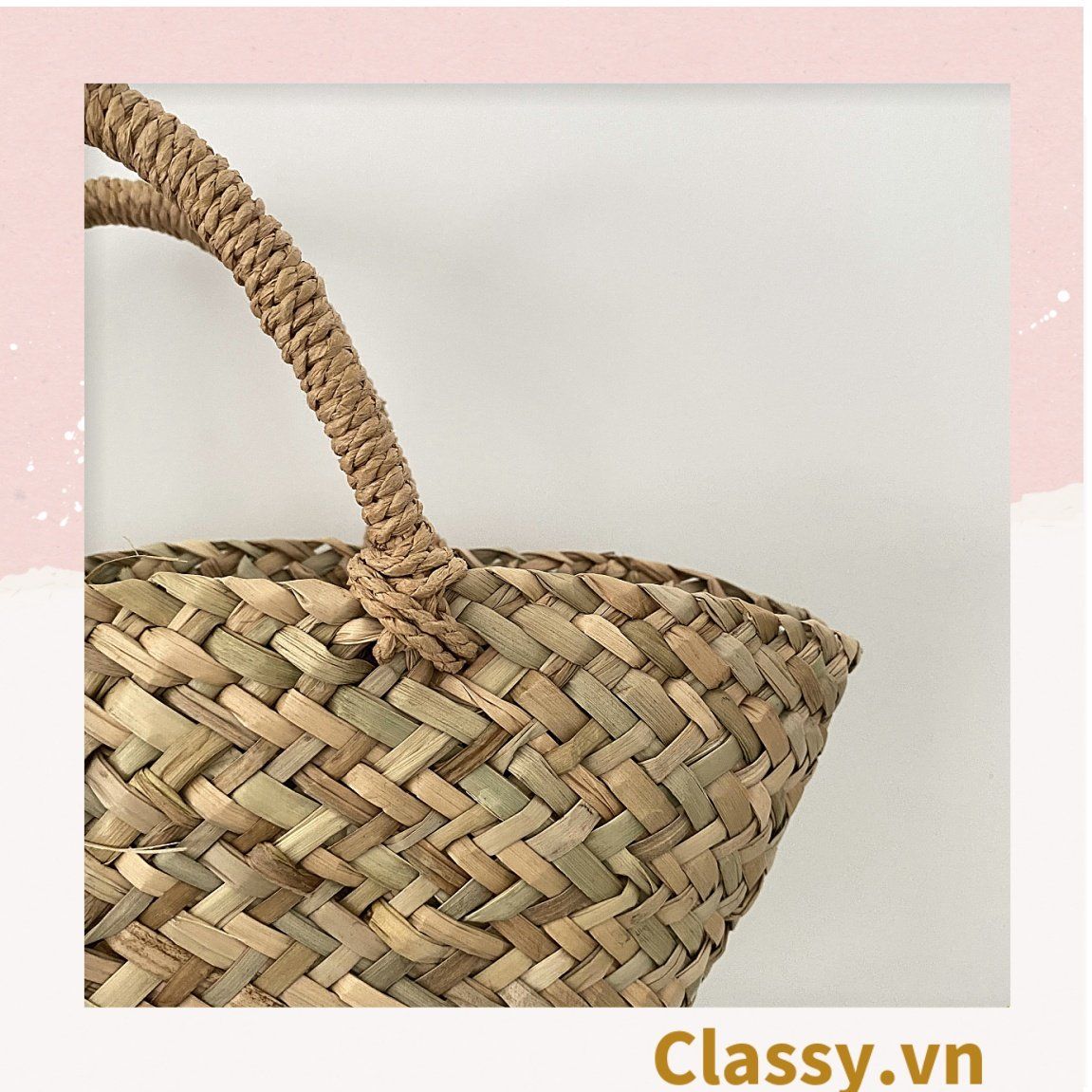  [GIAO HÀNG 7-25 NGÀY] T960 Túi cỏ bàng hình quai xách xách tay đi chơi, đi biển, dạo phố kiểu mới, 2 kích cỡ lựa chọn 