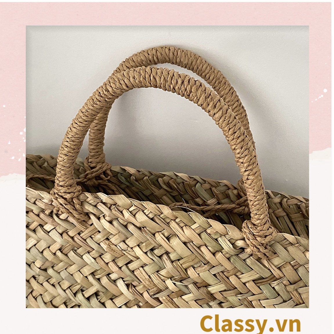  [GIAO HÀNG 7-25 NGÀY] T960 Túi cỏ bàng hình quai xách xách tay đi chơi, đi biển, dạo phố kiểu mới, 2 kích cỡ lựa chọn 