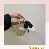  [GIAO HÀNG 7-25 NGÀY] T960 Túi cỏ bàng hình quai xách xách tay đi chơi, đi biển, dạo phố kiểu mới, 2 kích cỡ lựa chọn 