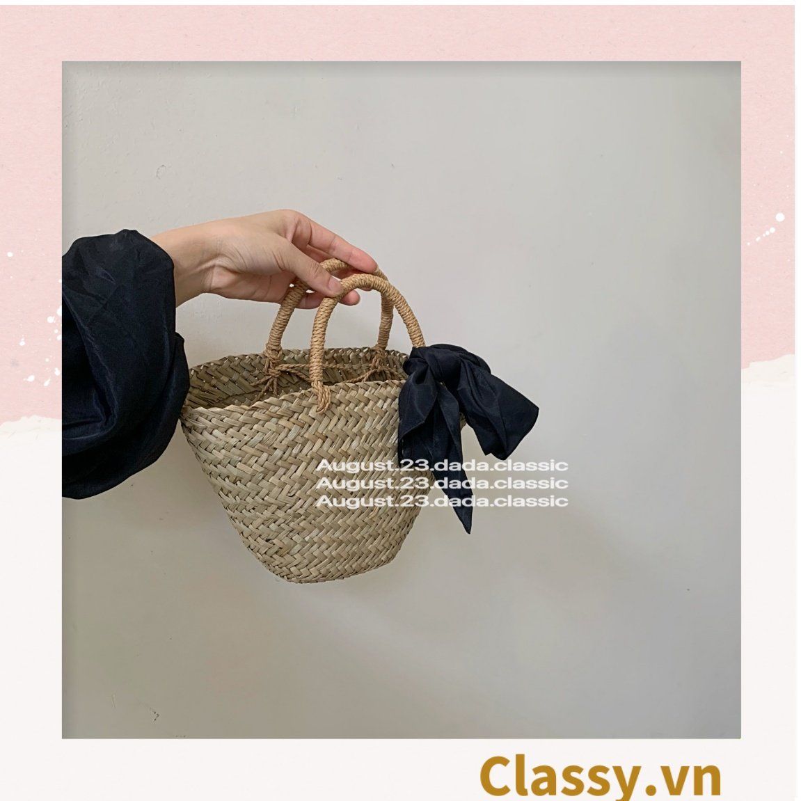  [GIAO HÀNG 7-25 NGÀY] T960 Túi cỏ bàng hình quai xách xách tay đi chơi, đi biển, dạo phố kiểu mới, 2 kích cỡ lựa chọn 