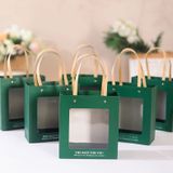  Q793 Bộ Túi giấy và Hộp quà tự gấp kích thước 20x20x9cm trong suốt trơn màu, quà tặng lễ tết sinh nhật xinh xắn 