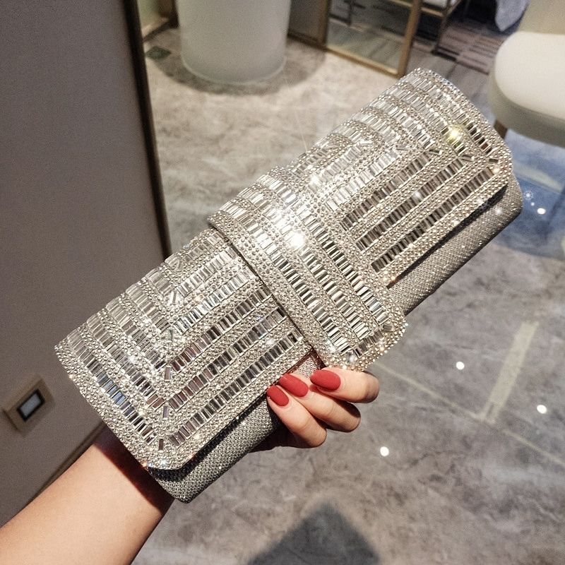  Clutch đi tiệc - Ví cầm tay đính sequin đi tiệc cao cấp có nắp gập T271 