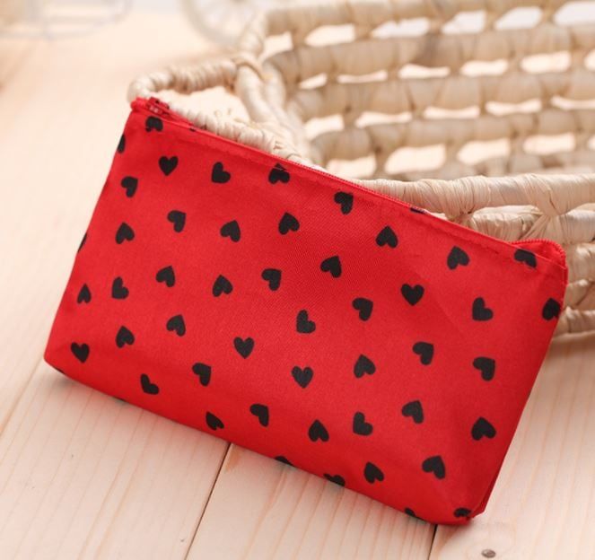  [GIAO HÀNG 7-25 NGÀY]  COMBO 50 Túi vải Canvas tiện ích đựng mỹ phẩm, văn phòng phẩm, đồ du lịch chống thấm nước hoạ tiết trái tim xinh xắn 