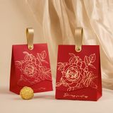 [GIAO HÀNG 7-25 NGÀY]  COMBO 100 TÚI Hộp giấy đựng quà tặng họa tiết  Hoa Hồng Vàng Pháp Retro vintage có gắn quai da Q1891 