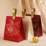  [GIAO HÀNG 7-25 NGÀY]  COMBO 100 TÚI Hộp giấy đựng quà tặng họa tiết  Hoa Hồng Vàng Pháp Retro vintage có gắn quai da Q1891 