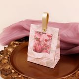  [GIAO HÀNG 7-25 NGÀY]  COMBO 100 TÚI Hộp giấy đựng quà tặng họa tiết  Hoa Hồng Vàng Pháp Retro vintage có gắn quai da Q1891 