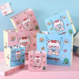  [GIAO HÀNG 7-25 NGÀY] COMBO 100 Túi giấy quai xách họa tiết hoa lá màu hồng,xanh pastel đính kèm ruy băng nơ Q1888 