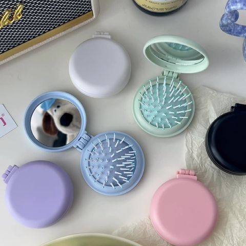  [GIAO HÀNG 7-25 NGÀY] COMBO 20 PK923 Lược Mini Có Thể Gấp Gọn Tích Hợp Gương Họa Tiết Hoạt Hình Đáng Yêu Độc Đáo 