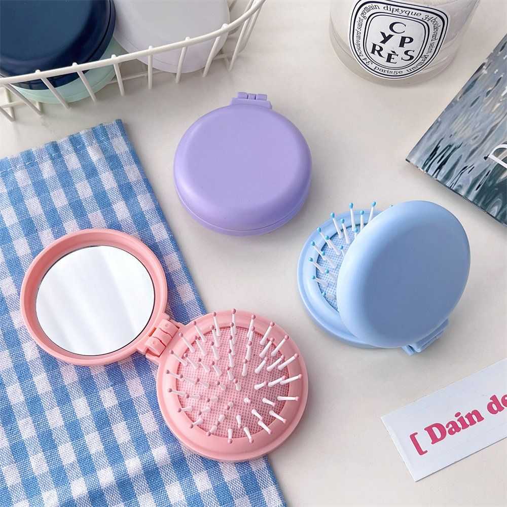  [GIAO HÀNG 7-25 NGÀY] COMBO 20 PK923 Lược Mini Có Thể Gấp Gọn Tích Hợp Gương Họa Tiết Hoạt Hình Đáng Yêu Độc Đáo 